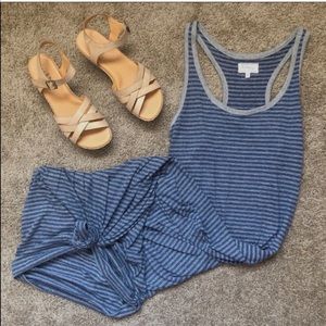 Lou & Grey maxi dress, blue/white/gray colors